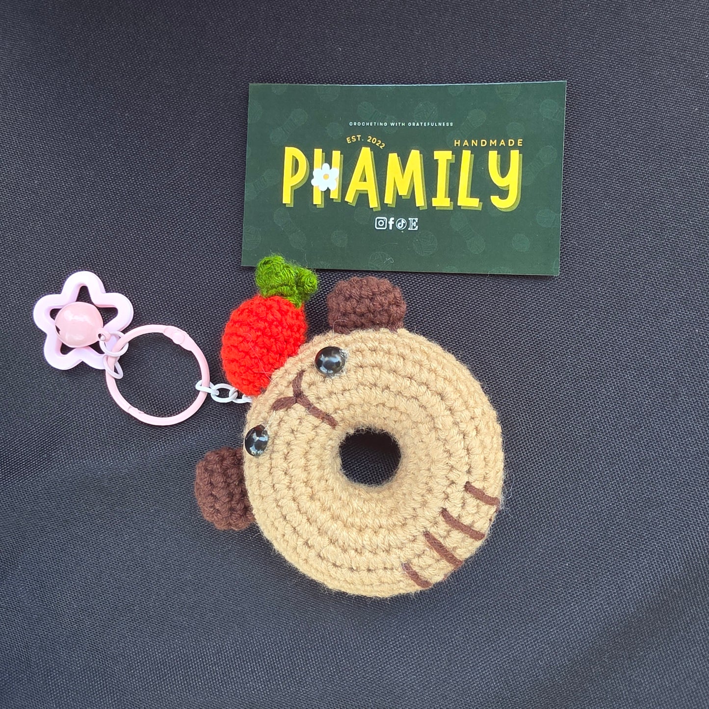 Donut Crochet Keychain