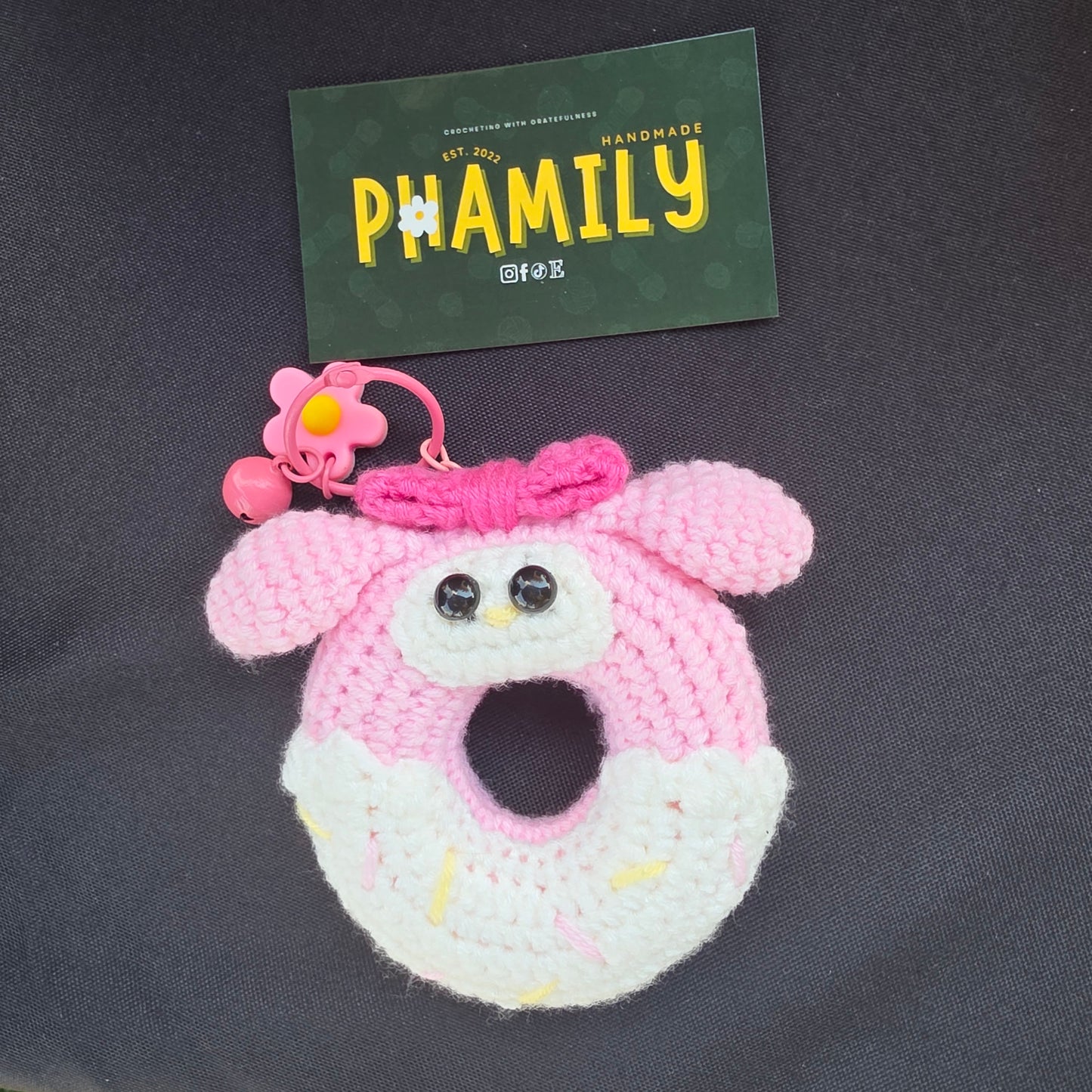 Donut Crochet Keychain
