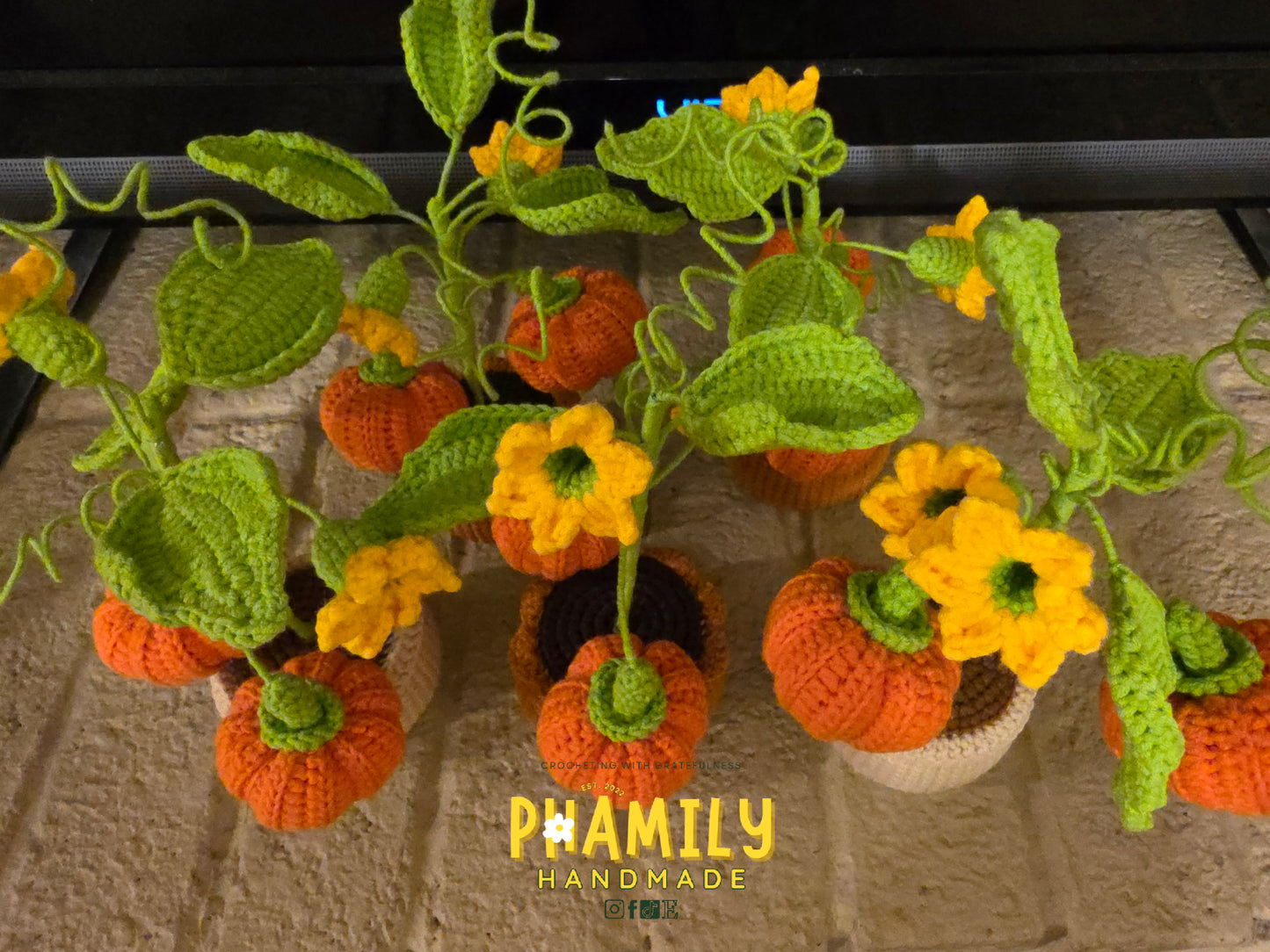 1. Pumpkin Plant Pot Handmade Crochet, Fall Autumn Home Decor, Halloween Thanksgiving decoration, gift ideas, table decor, desk decor