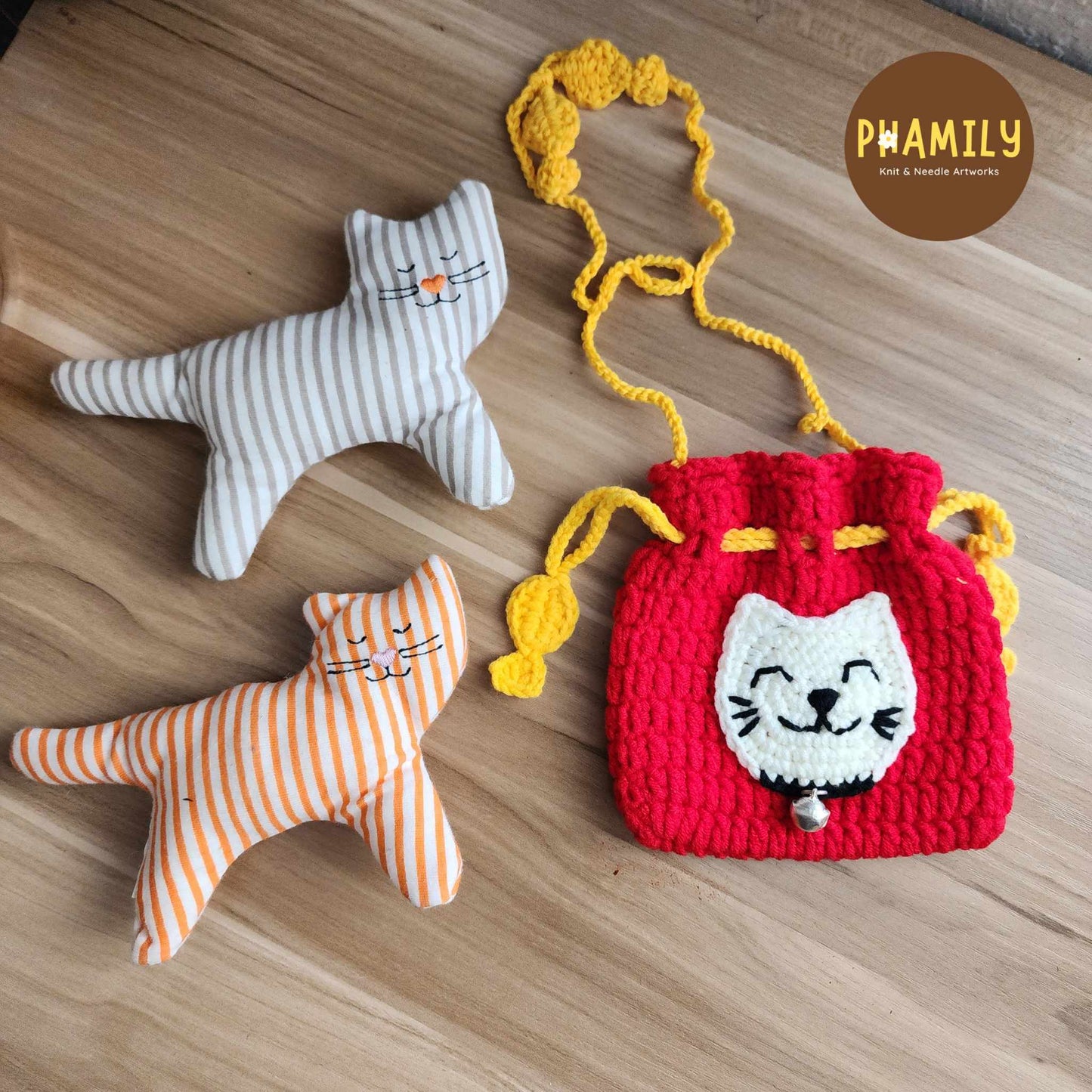 Red Cat Crossbody Bag