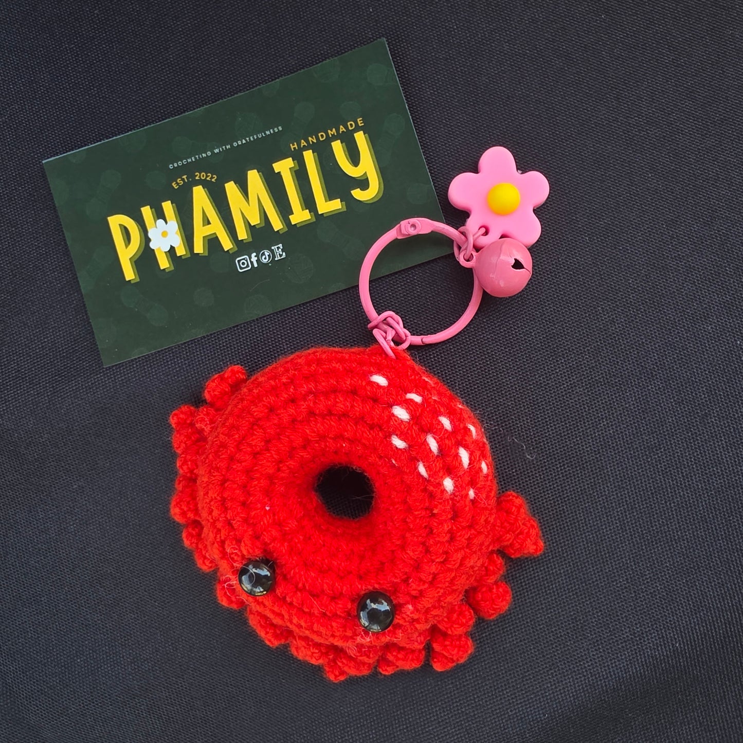 Donut Crochet Keychain