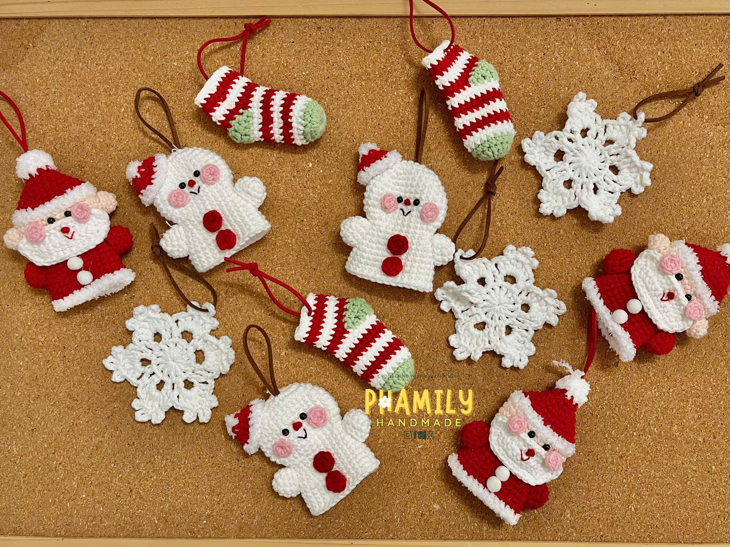 Christmas Tree Ornament Set (8pcs) | Handmade Crochet Christmas Decor