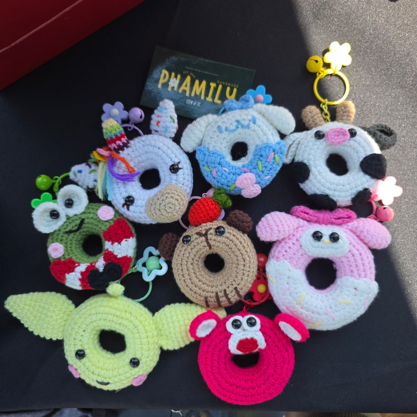 Donut Crochet Keychain