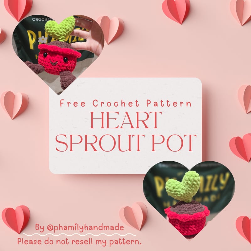 Free Crochet Pattern: Heart Sprout Pot