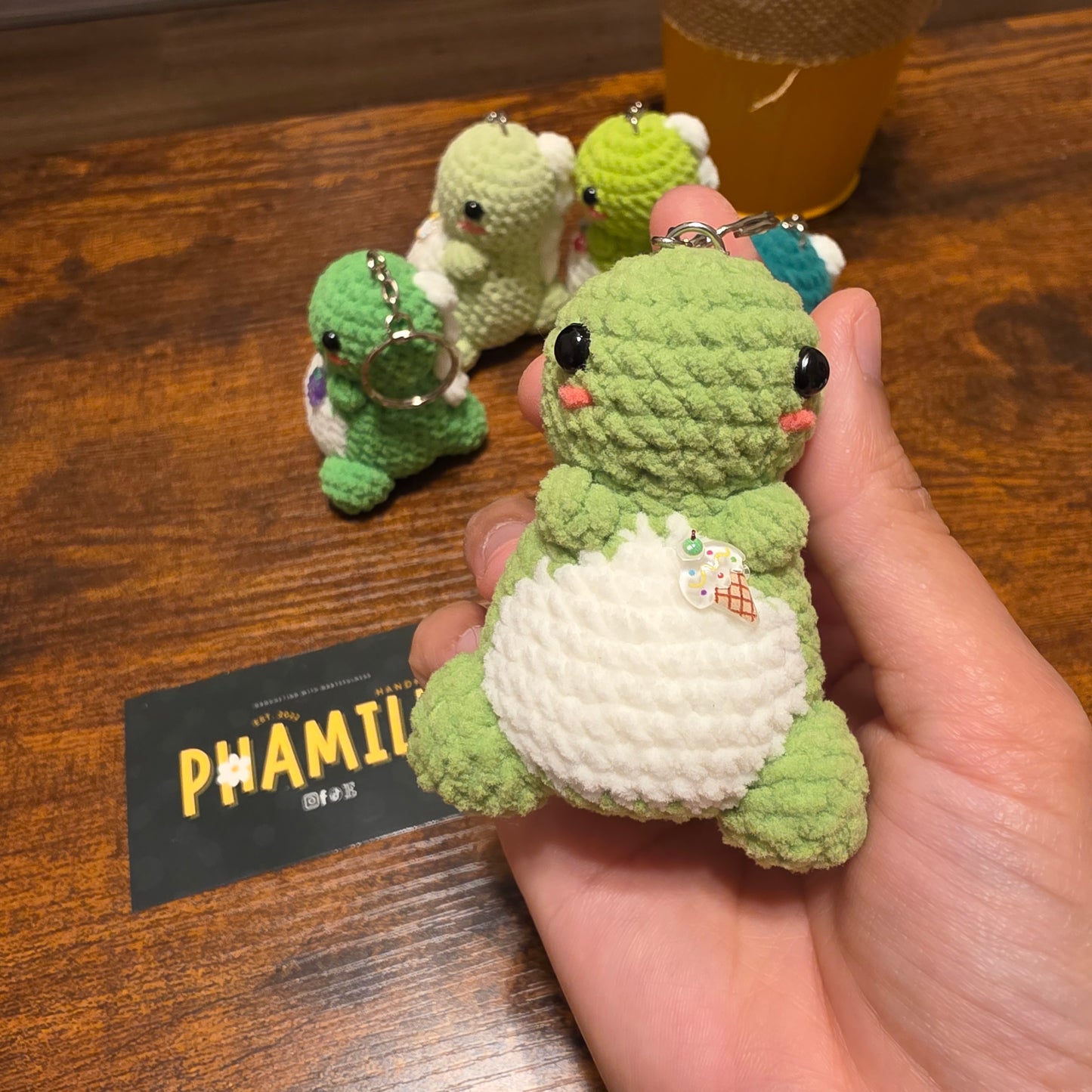 Green Dinosaur Keychain