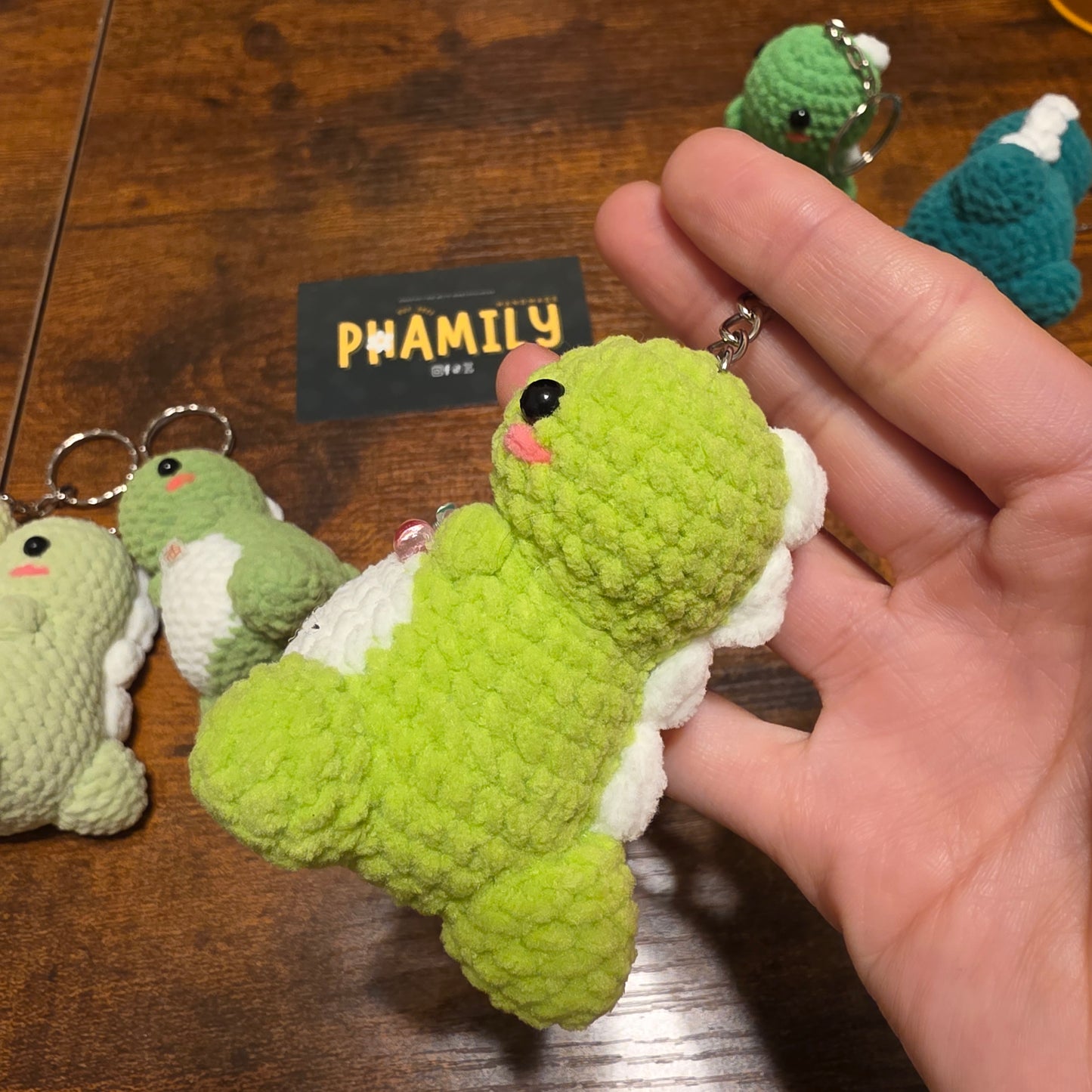 Green Dinosaur Keychain