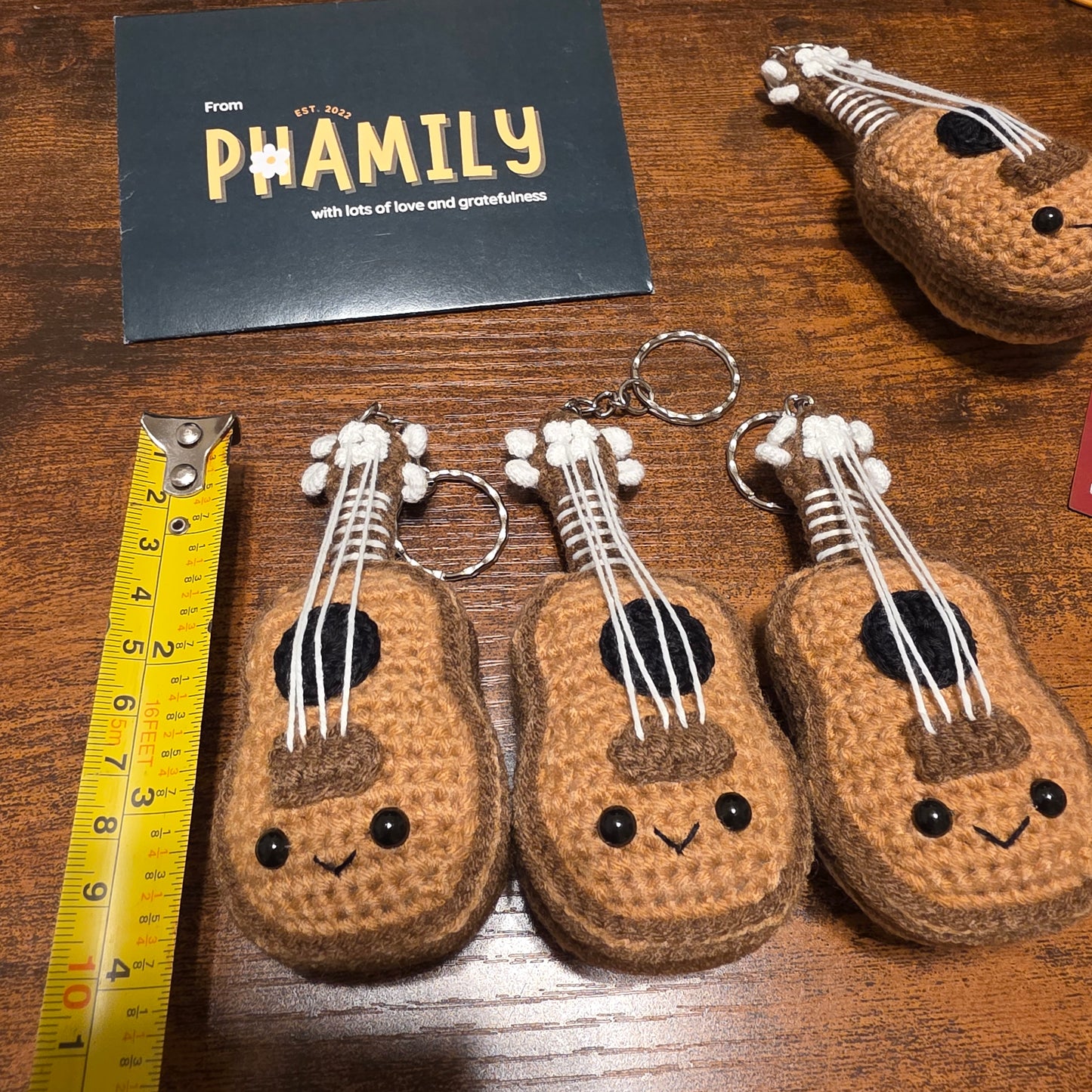 Guitar Crochet Keychain (4in)