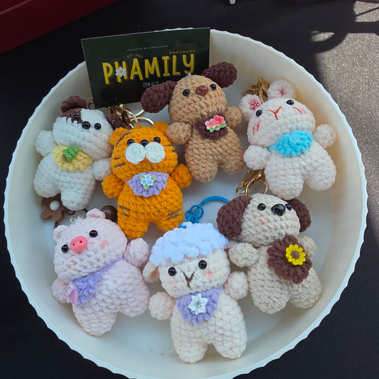 Animal Small Sized Crochet Keychain