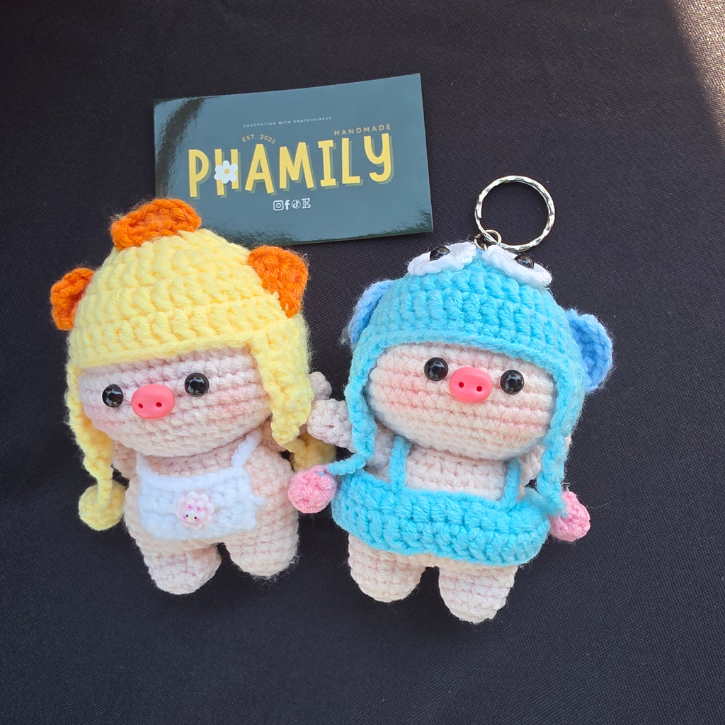 1. Piggy Crochet Keychain