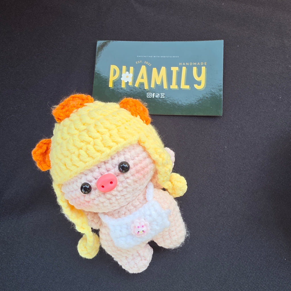 1. Piggy Crochet Keychain