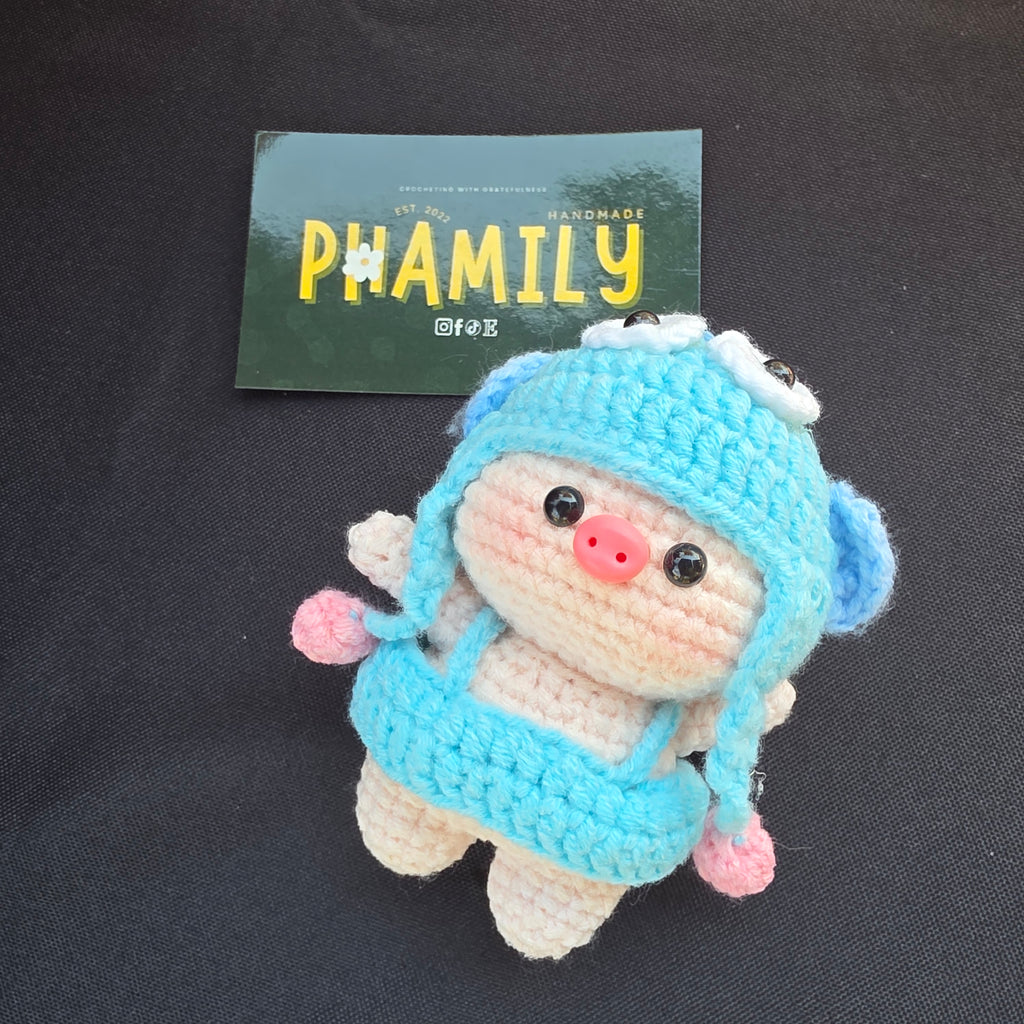1. Piggy Crochet Keychain