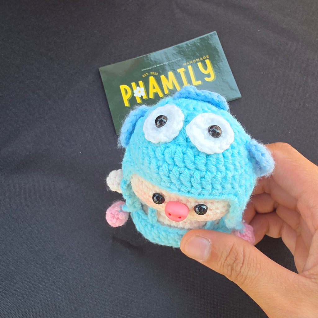 1. Piggy Crochet Keychain