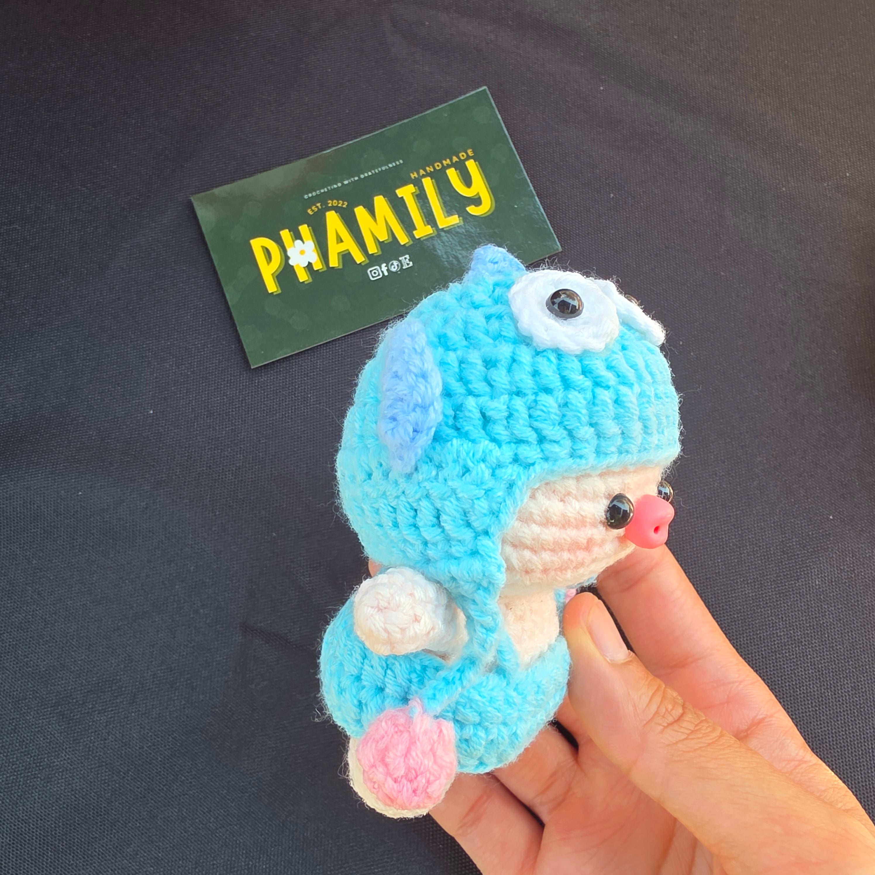 1. Piggy Crochet Keychain
