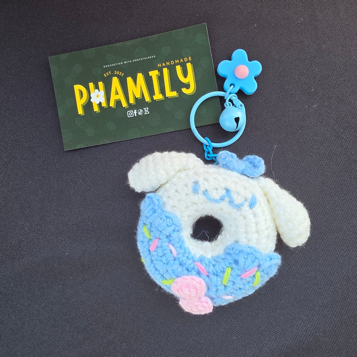 Donut Crochet Keychain
