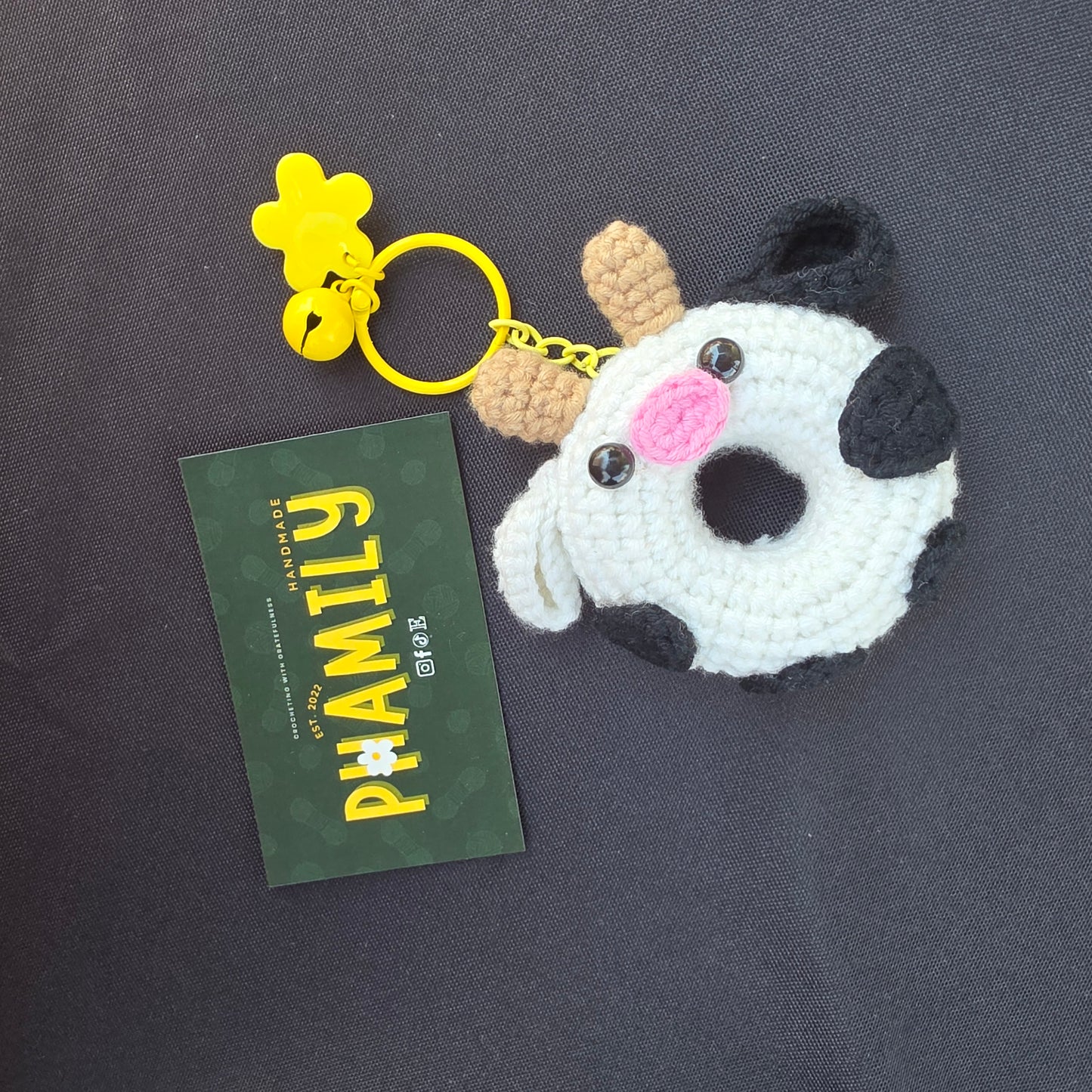 Donut Crochet Keychain
