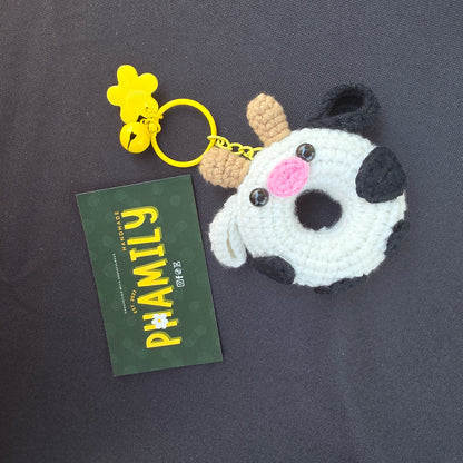 Donut Crochet Keychain