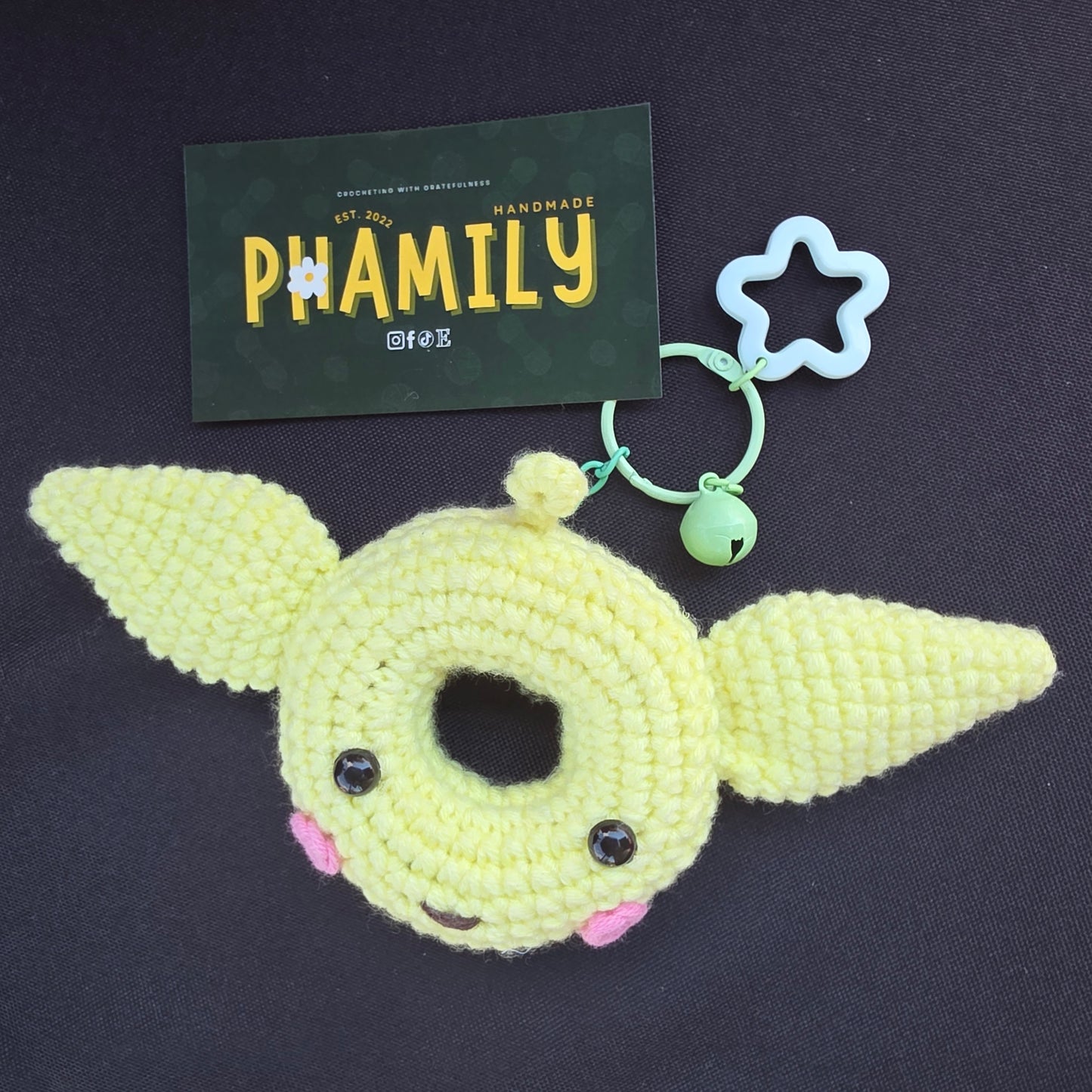 Donut Crochet Keychain