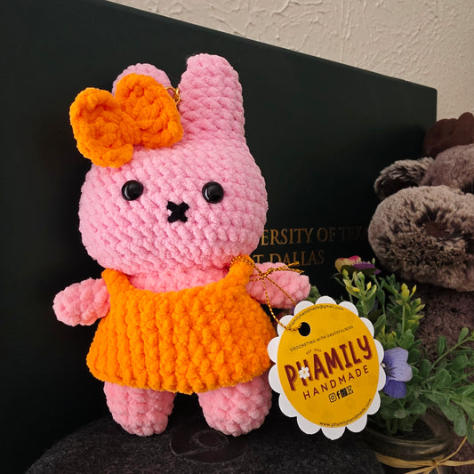 Miffy Amigurumi Crochet Plush/Keychain (7in height)