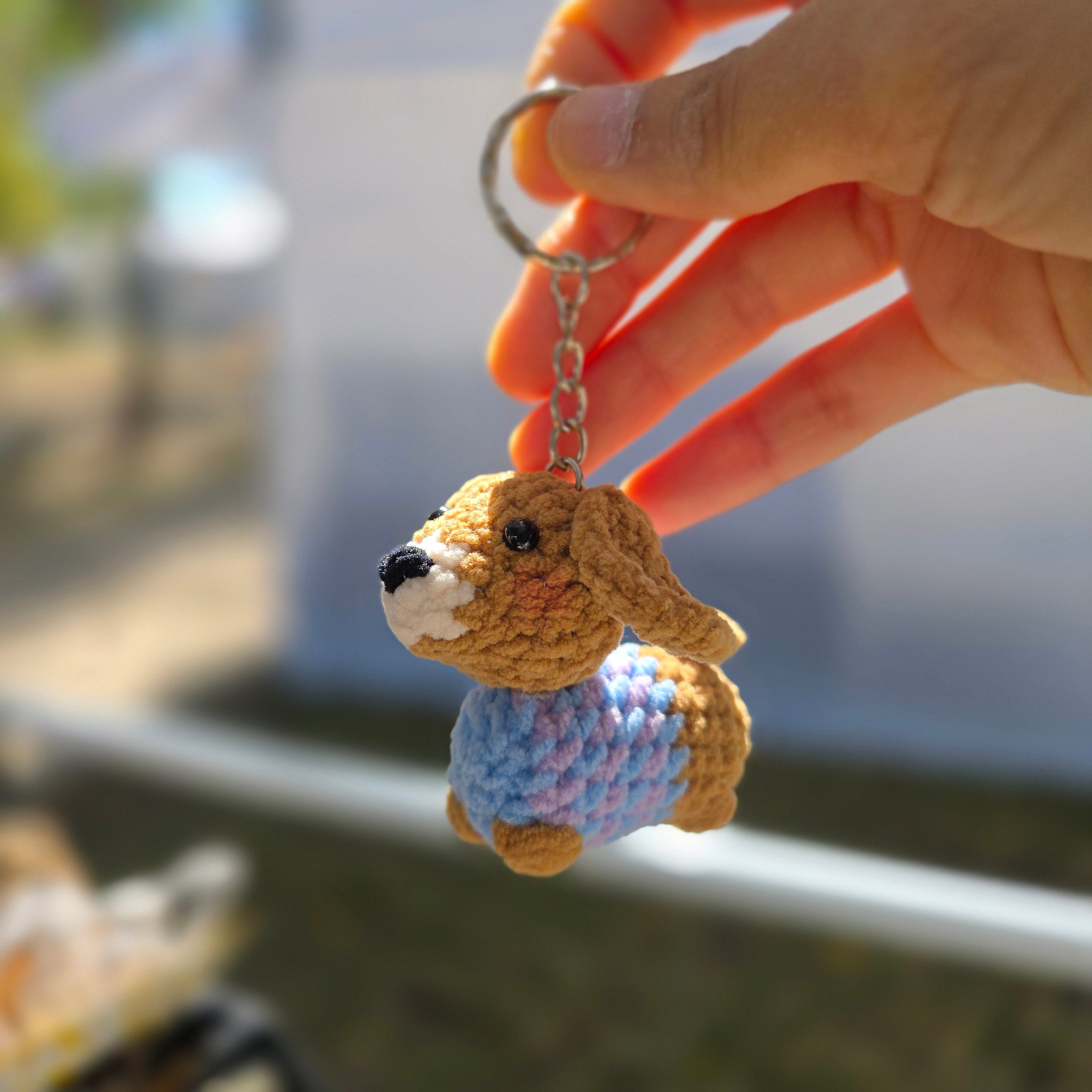 1. Dachshund, Weiner Dog Keychain | Handmade Crochet