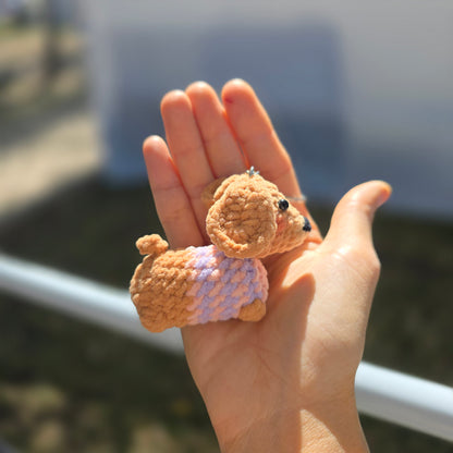 Sausage Dachshund, Weiner Dog Keychain | Handmade Crochet