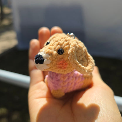 Sausage Dachshund, Weiner Dog Keychain | Handmade Crochet
