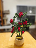 Holly Leaf Plant Pot Handmade Crochet, Christmas Home Decor, merry christmas, christmas gift ideas, table decor, desk decor