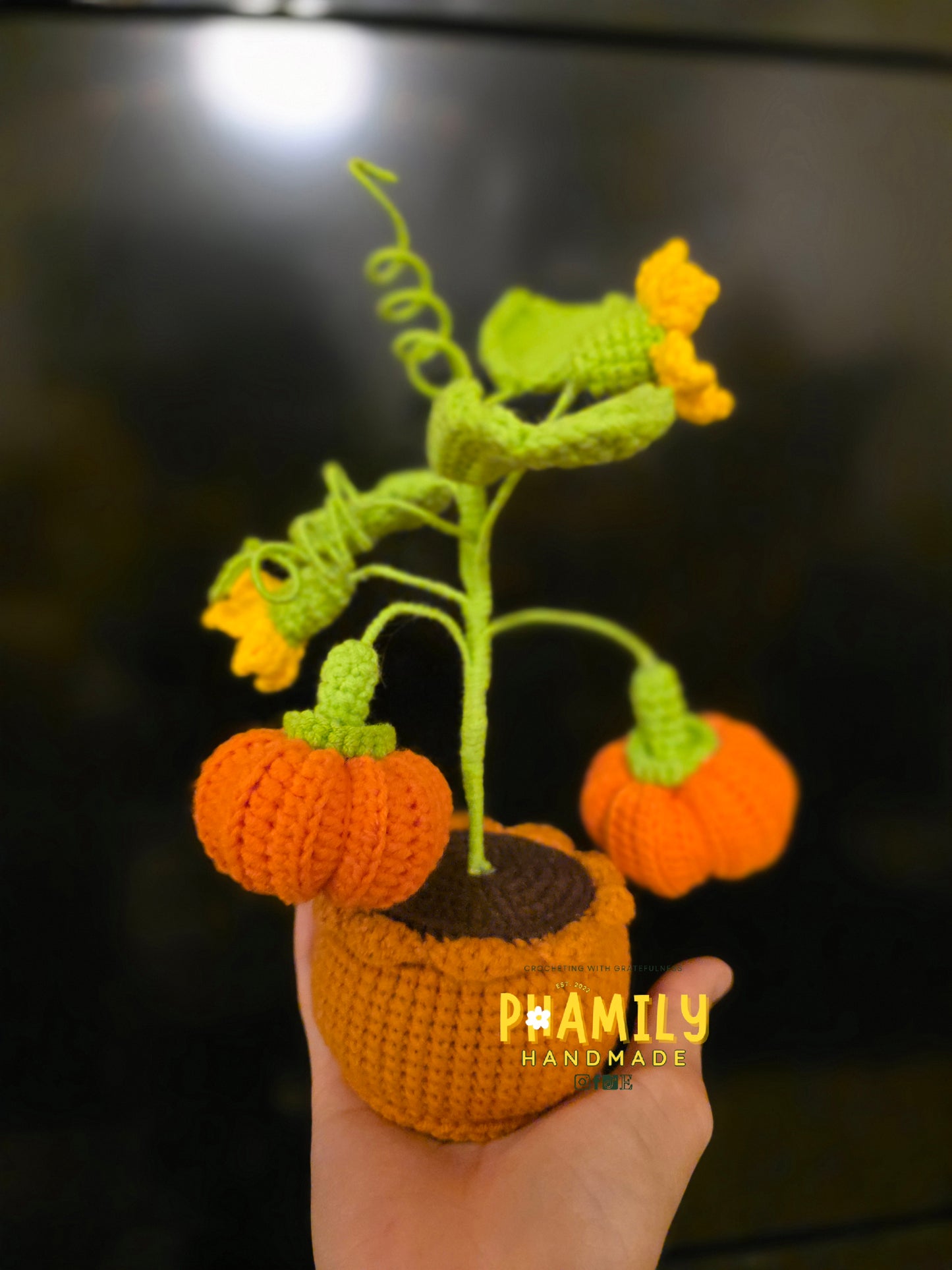 1. Pumpkin Plant Pot Handmade Crochet, Fall Autumn Home Decor, Halloween Thanksgiving decoration, gift ideas, table decor, desk decor