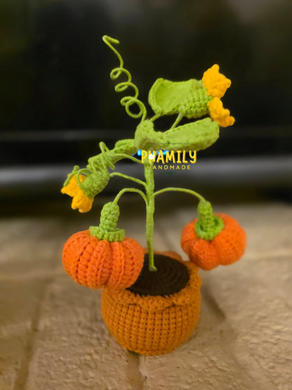 1. Pumpkin Plant Pot Handmade Crochet, Fall Autumn Home Decor, Halloween Thanksgiving decoration, gift ideas, table decor, desk decor