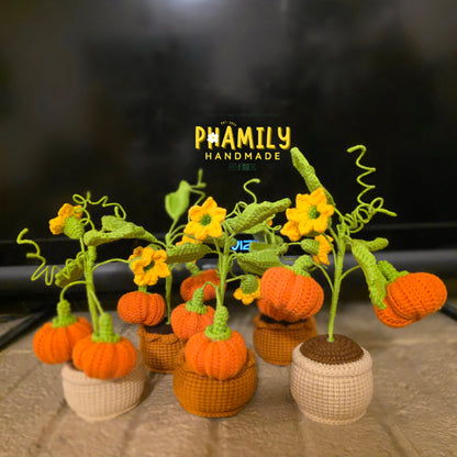 1. Pumpkin Plant Pot Handmade Crochet, Fall Autumn Home Decor, Halloween Thanksgiving decoration, gift ideas, table decor, desk decor