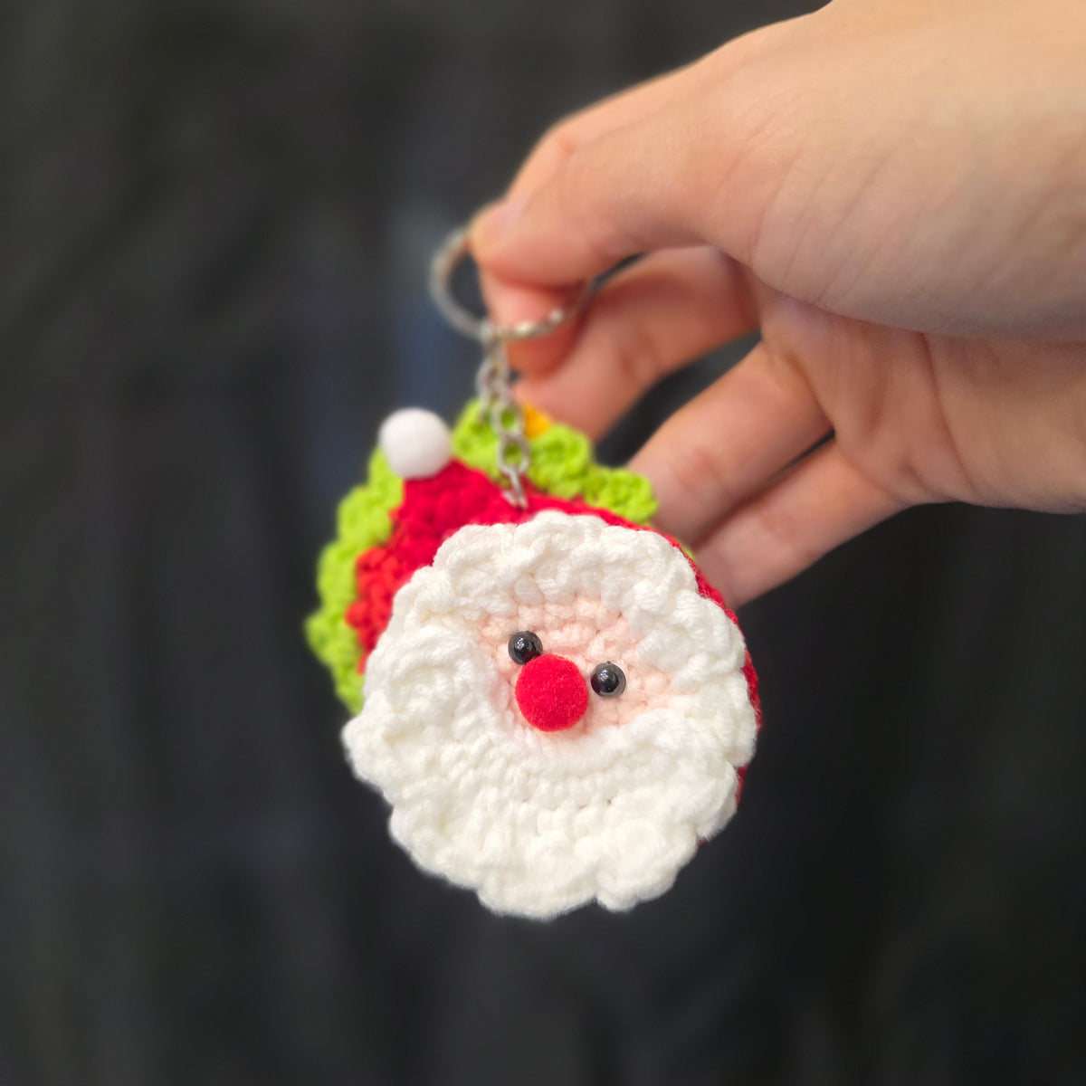 Santa Claus crochet keychain