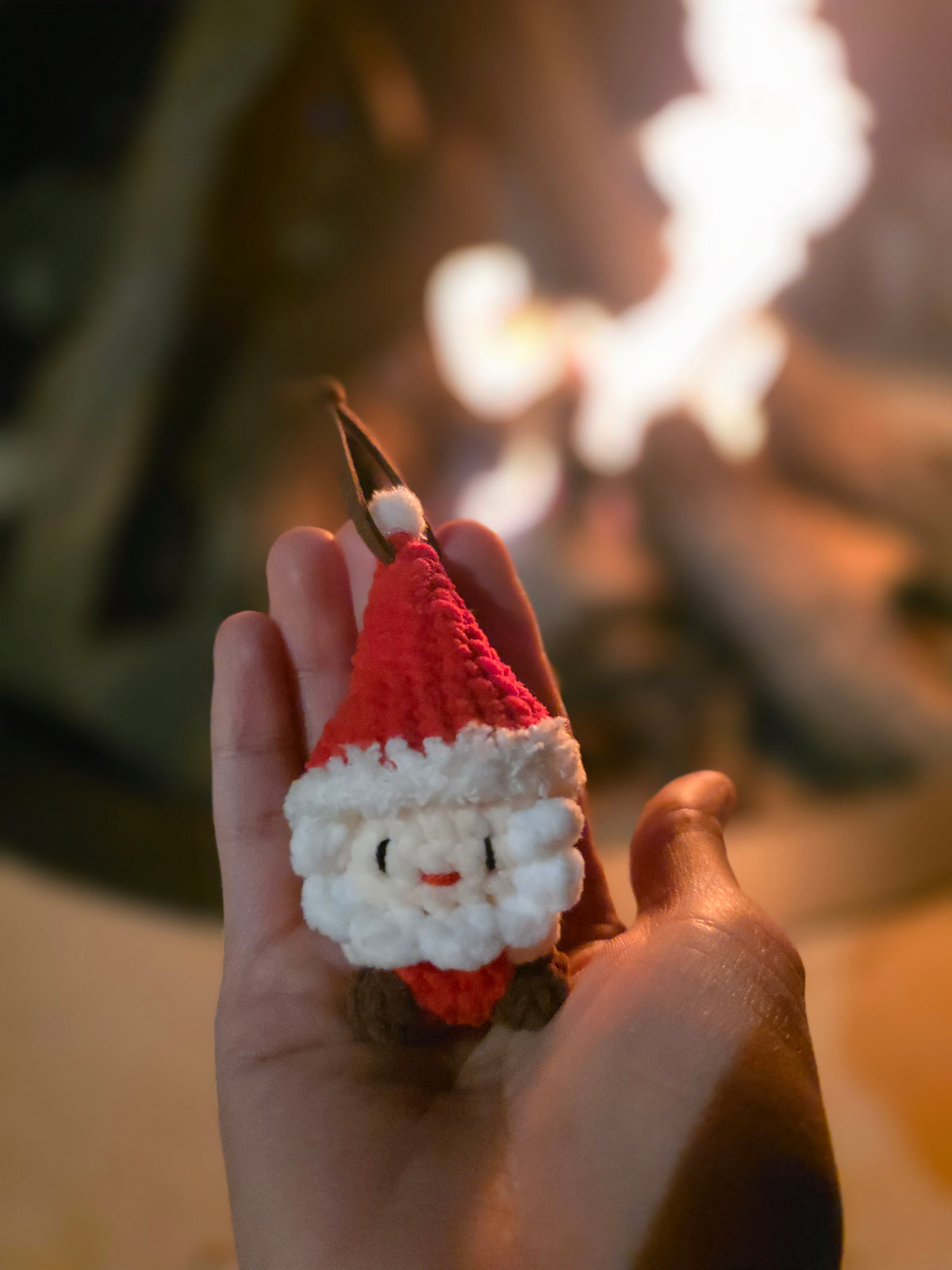 Santa Claus crochet keychain