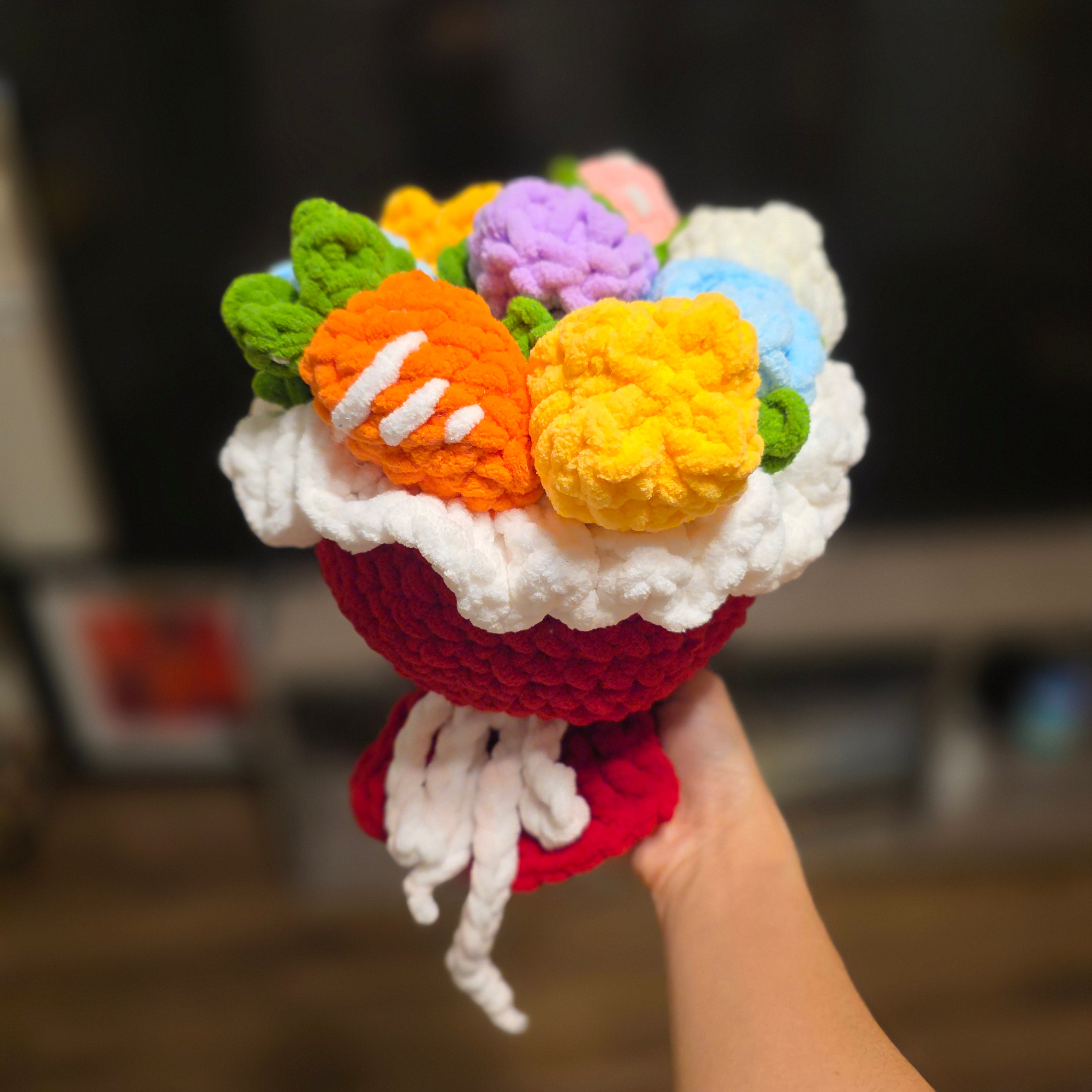 Crochet Chunky Bouquet | Mother's Day Flower Gift, Graduation Bouquet Gift