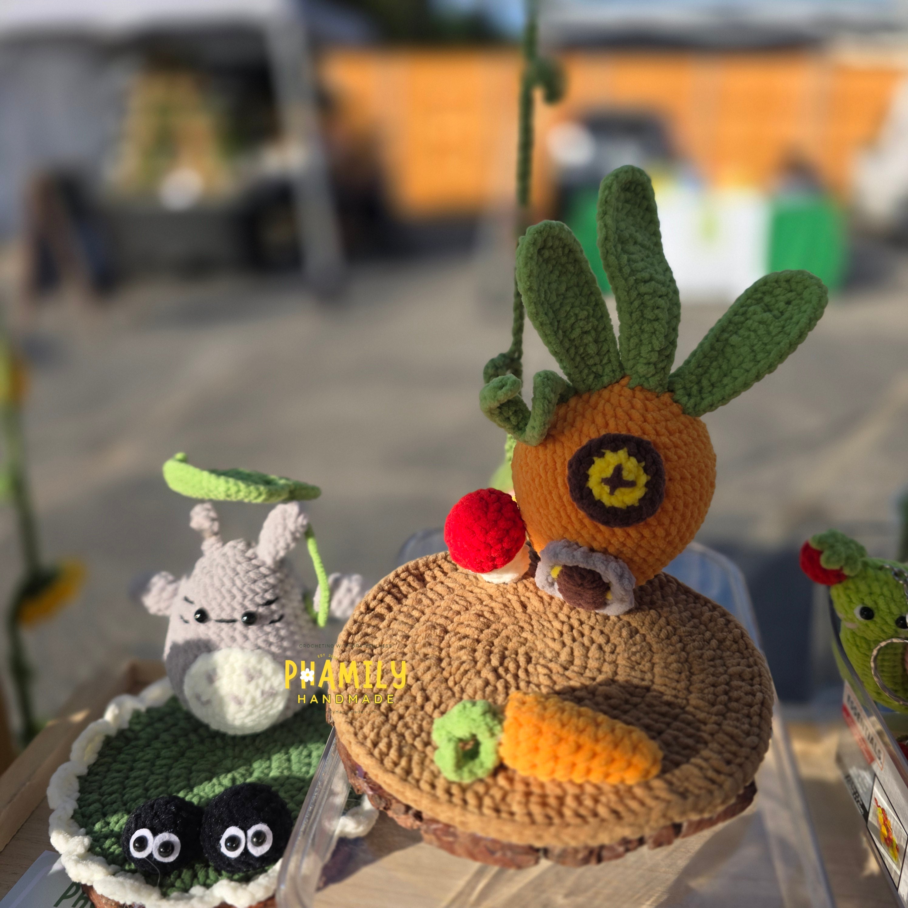 Phone Holder / Phone Stand for Desk: Mushrooms, Carrot House, Totoro
