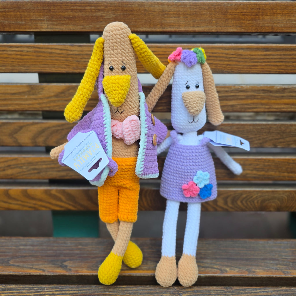 Leggy Dog Toy, Handmade Doll, Long Leg Dog, Couple Gift