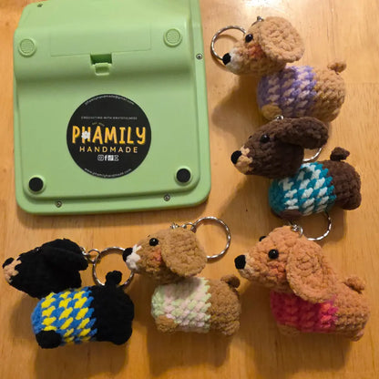 Sausage Dachshund, Weiner Dog Keychain | Handmade Crochet