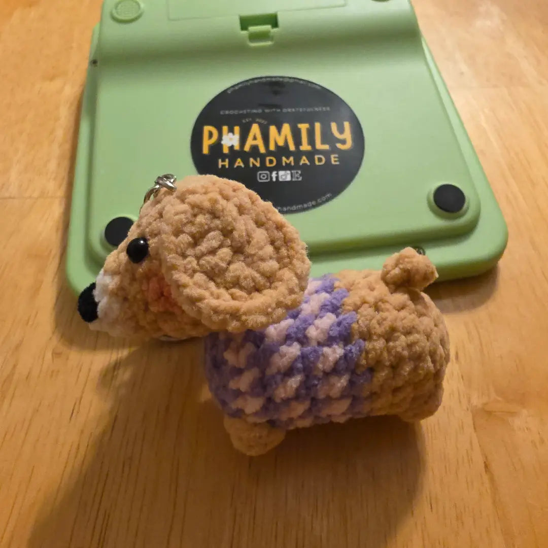 Sausage Dachshund, Weiner Dog Keychain | Handmade Crochet