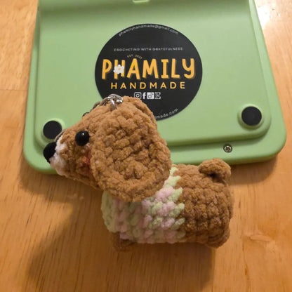 Sausage Dachshund, Weiner Dog Keychain | Handmade Crochet