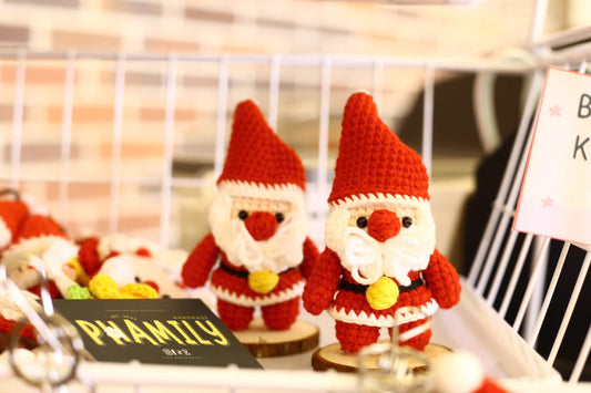 1. Santa Claus crochet keychain, Mini & Large Amigurumi Santa • Christmas Gift • Stocking Stuffer • Cute Bag Charm • Holiday Accessories