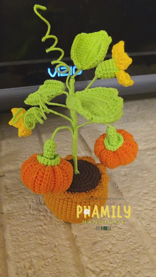 1. Pumpkin Plant Pot Handmade Crochet, Fall Autumn Home Decor, Halloween Thanksgiving decoration, gift ideas, table decor, desk decor