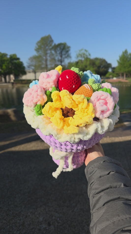 Crochet Chunky Bouquet | Mother's Day Flower Gift, Graduation Bouquet Gift