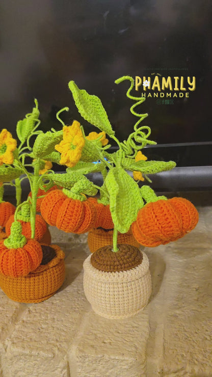 1. Pumpkin Plant Pot Handmade Crochet, Fall Autumn Home Decor, Halloween Thanksgiving decoration, gift ideas, table decor, desk decor