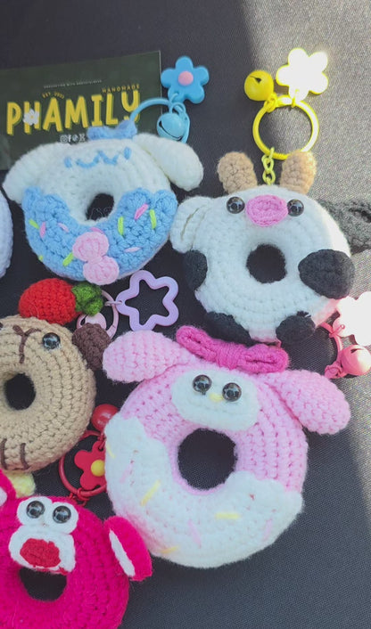Donut Crochet Keychain