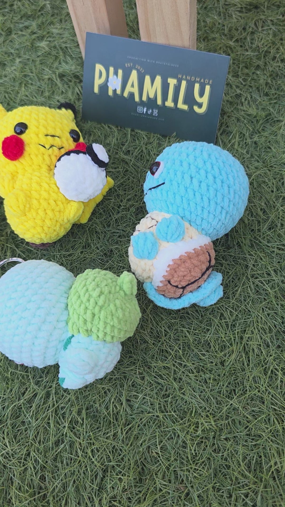 1. Bolt Buddy, Bubble Turtle, Fire Lizard,  Sprout Toad Crochet Keychain, Handmade Gift | Kawaii Gitt for Anime Fans and Collectors