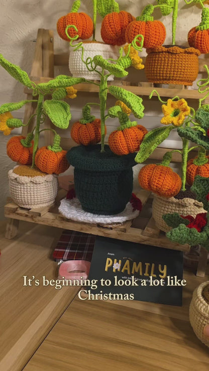 1. Holly Leaf Plant Pot Handmade Crochet, Christmas Home Decor, merry christmas, christmas gift ideas, table decor, desk decor