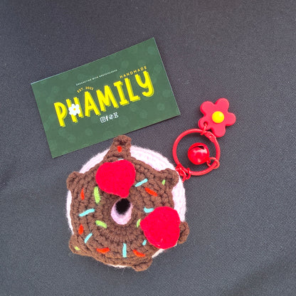 Donut Crochet Keychain