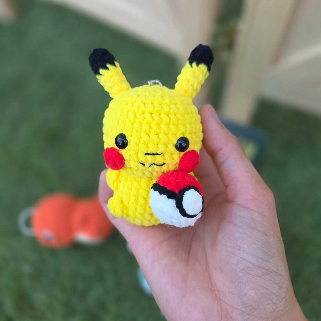 1. Bolt Buddy, Bubble Turtle, Fire Lizard,  Sprout Toad Crochet Keychain, Handmade Gift | Kawaii Gitt for Anime Fans and Collectors