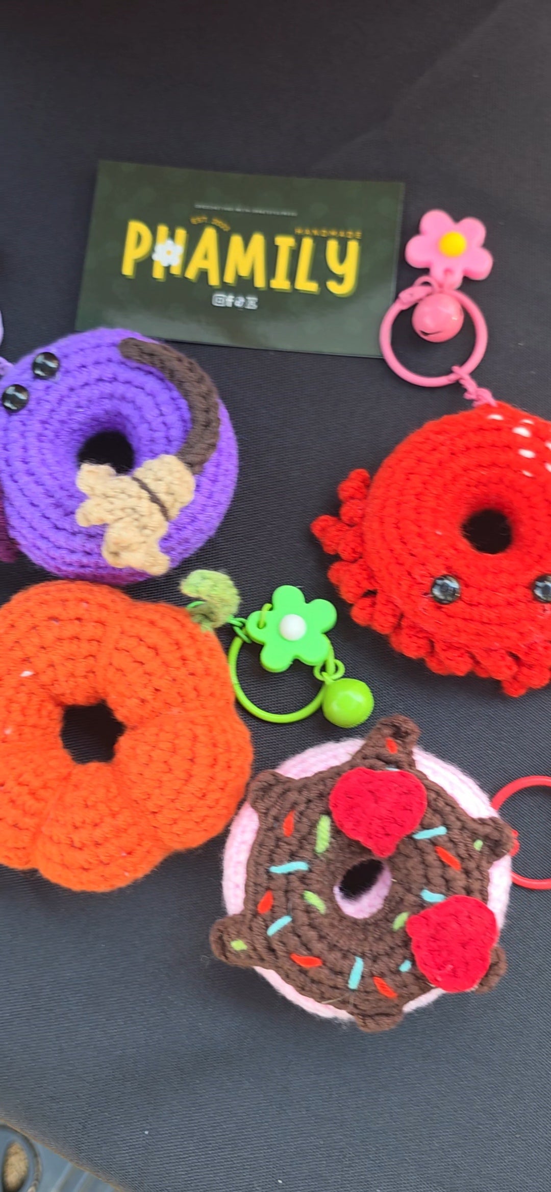 Donut Crochet Keychain