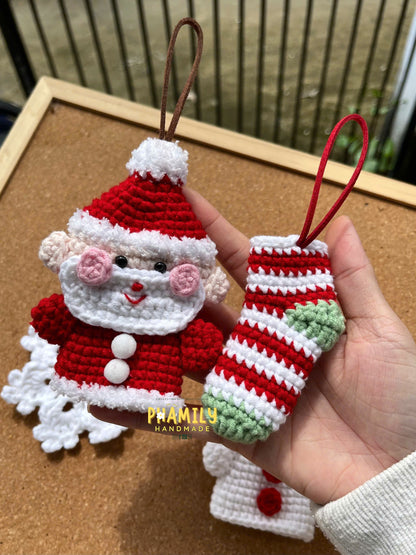 Christmas Tree Ornament Set (8pcs) | Handmade Crochet Christmas Decor