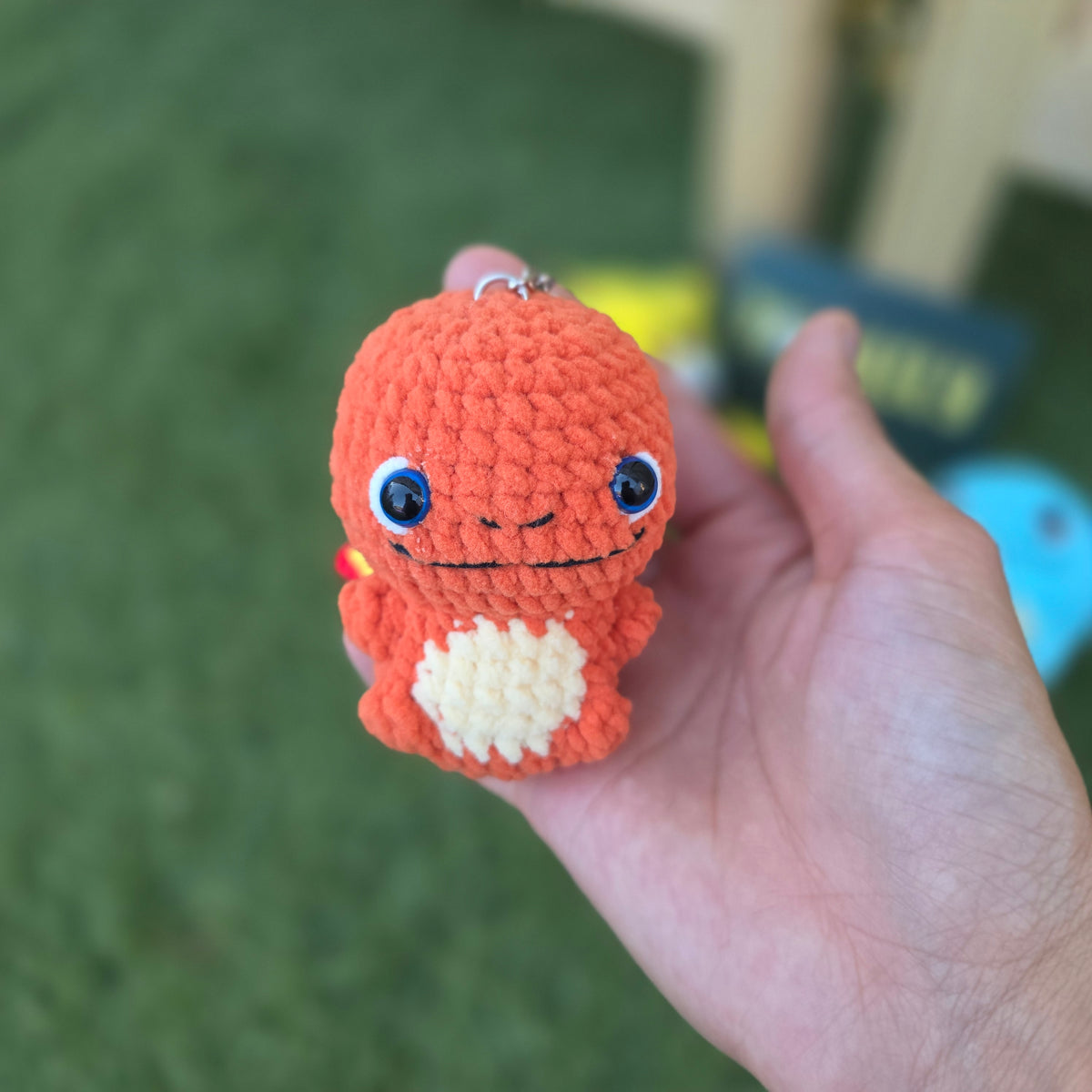 1. Bolt Buddy, Bubble Turtle, Fire Lizard,  Sprout Toad Crochet Keychain, Handmade Gift | Kawaii Gitt for Anime Fans and Collectors
