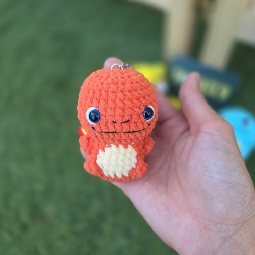 1. Bolt Buddy, Bubble Turtle, Fire Lizard,  Sprout Toad Crochet Keychain, Handmade Gift | Kawaii Gitt for Anime Fans and Collectors